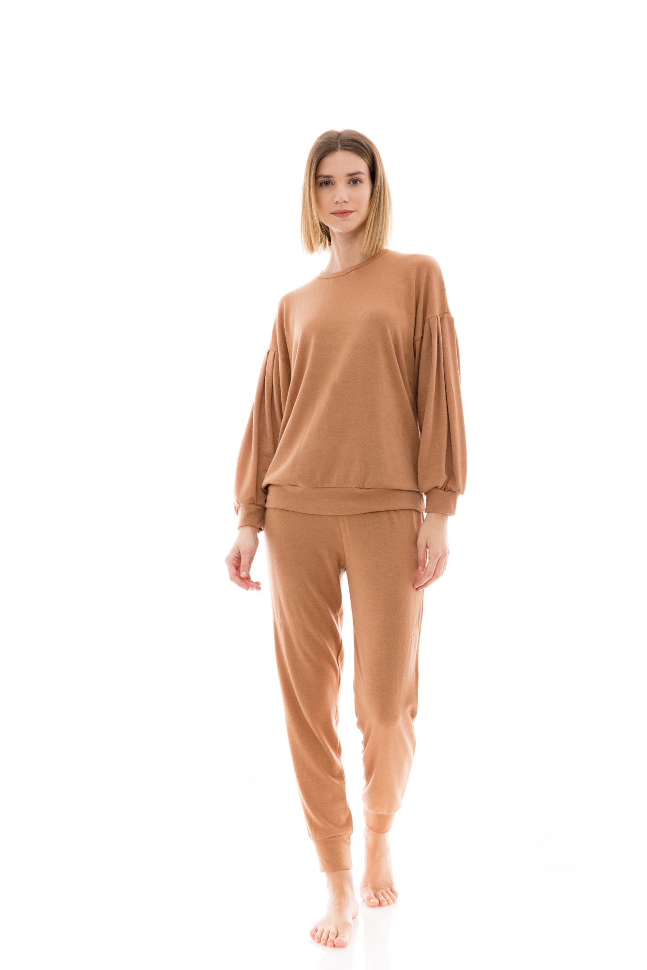 Πιτζάμα - Homewear πλεκτό μπεζ / W1422