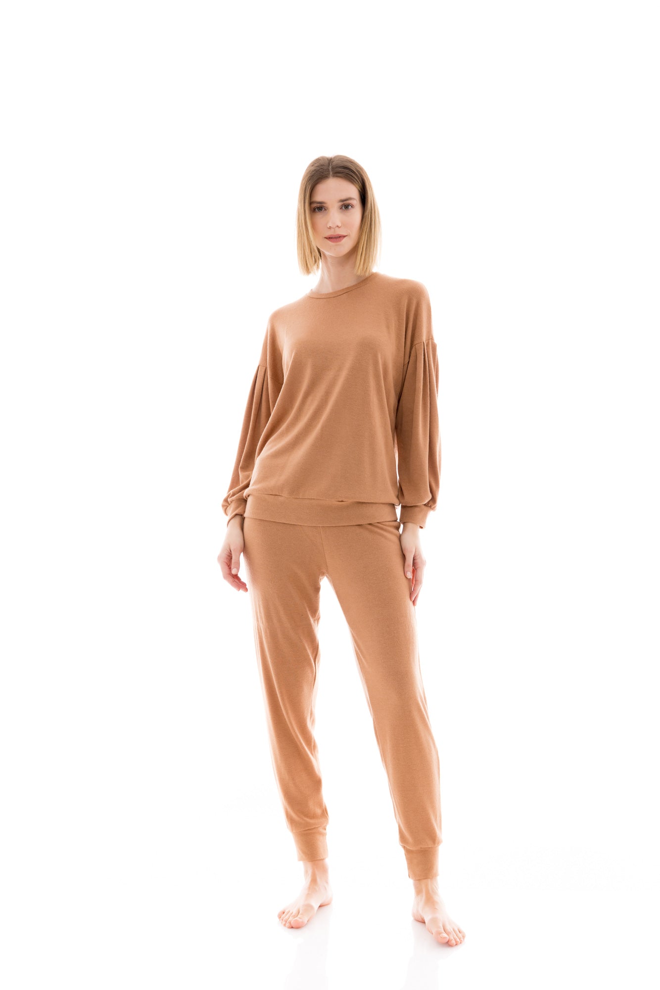 Πιτζάμα - Homewear πλεκτό μπεζ / W1422